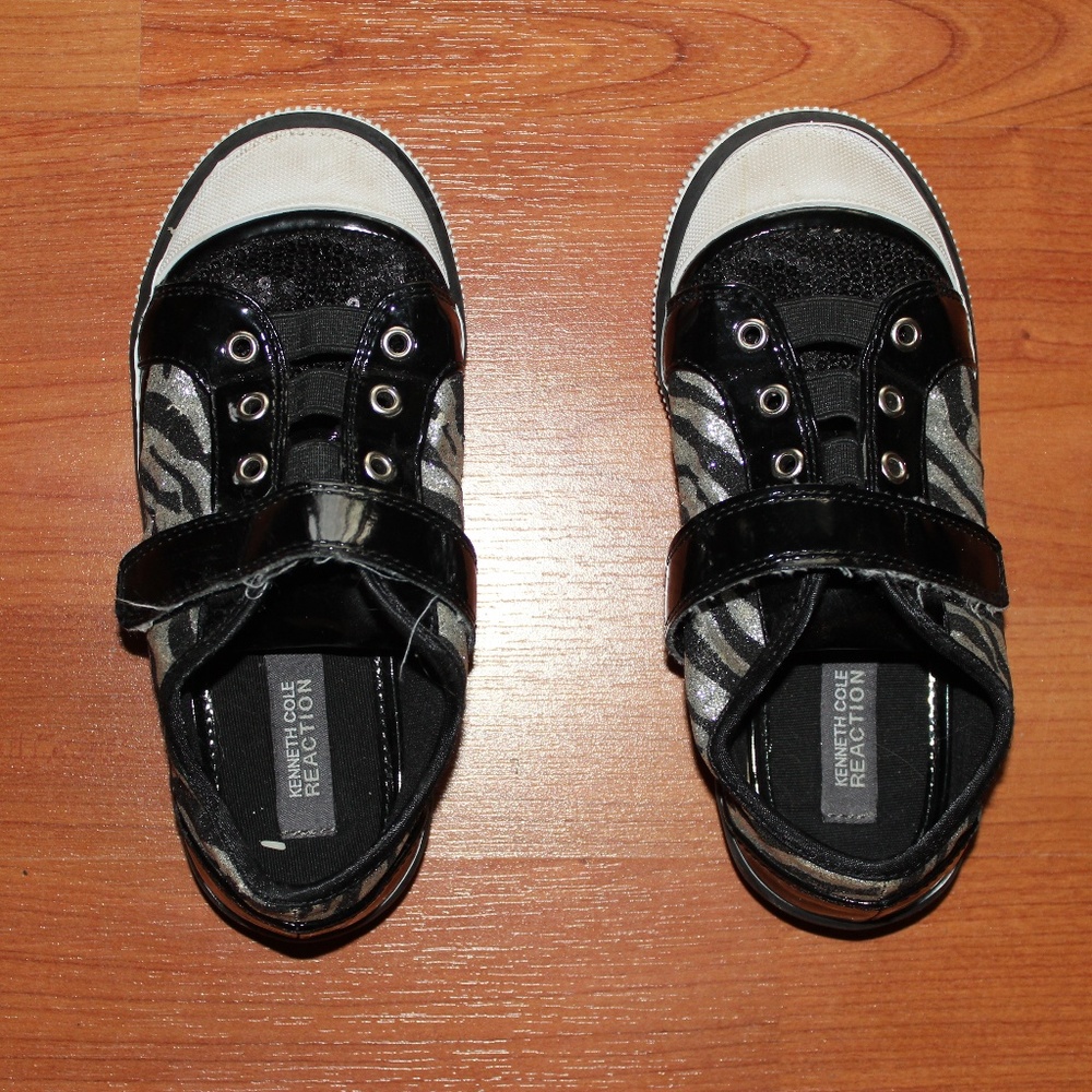 Kenneth Cole Girls Sneakers Glitter Sequins Shoes - Picture 3 of 8